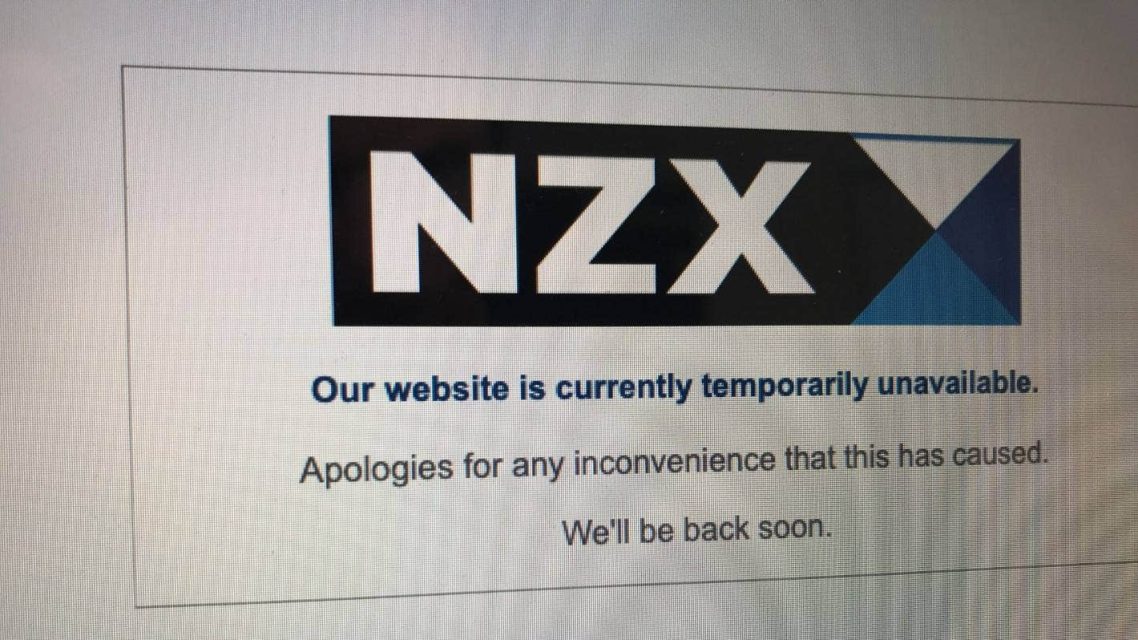NZX website unavailable
