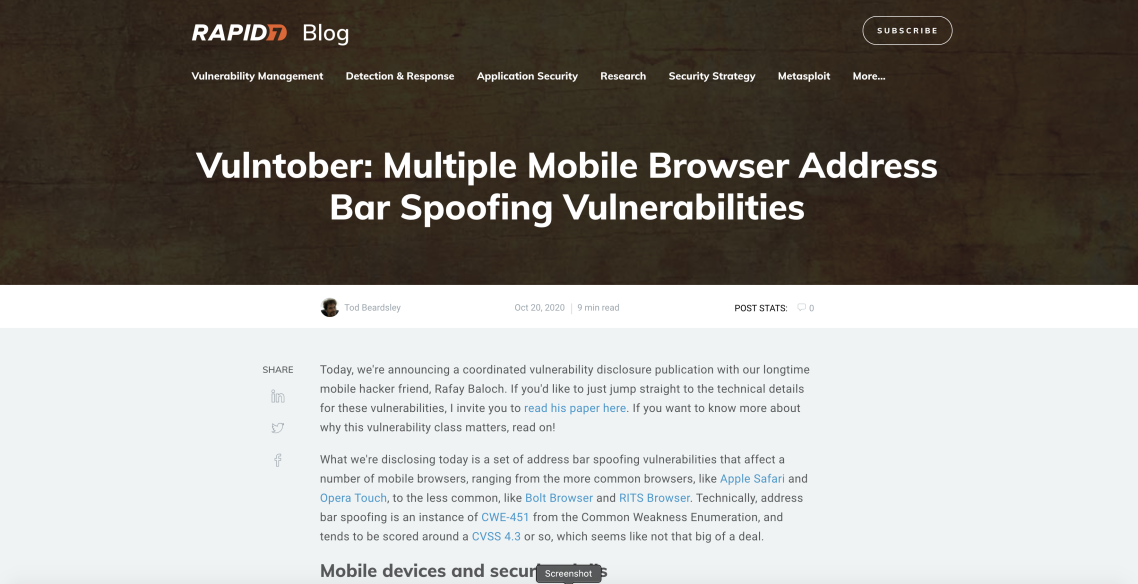 Address Bar Vulnerabilities Revealed by Cyber Citadel Researcher